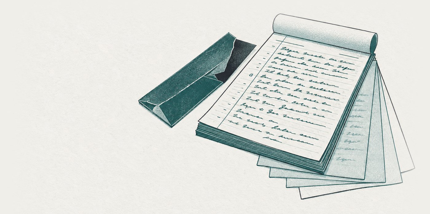 AI-generated illustration: transposition as a carbon-copy set: the original sheet is written full, the flimsy copies beneath it came out blank, because the carbon that was supposed to do the reproducing was never put in.
